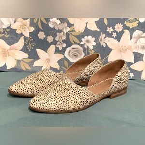 Women’s 7 Madewell White Spotted Calf Hair D’Orsay Flats